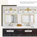 Crystal Bathroom Light Fixtures, Bathroom Lighting Fixtures Over Mirror, Modern 4-Light Gold Vanity Lights for Mirror, Restroom, Kitchen(Ceramic E26 Socket, Bulbs Not Include)