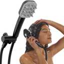Delta VersaCurl Detangling Handheld Shower Head Tool for Curly Hair with 3 Curl Defining Brush Inserts Included, Detangler Brush Hand Shower with Hose, Matte Black 74B430BL