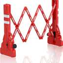 RELIANCER Expandable 7.41ft Safety Barricade,Retractable Security Barrier Water Filled Weighted Base,Adjustable Traffic Barricades,Outdoor Crowd Control Barriers,Driveway Isolation Gate,Garden Fence