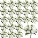 Peonies Artificial Flowers, 24 Bundles Silk Fake Peonies Faux Peony Arrangements for Spring Summer Wedding Bouquet Home Bridal Baby Shower Party Event Centerpieces Vase Office(White)