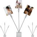 3Pack Silver Picture Tree Holder Square Base, 3-Branch Gift Card Holder, Elegant Gift Card Tree for Home, Office Decor