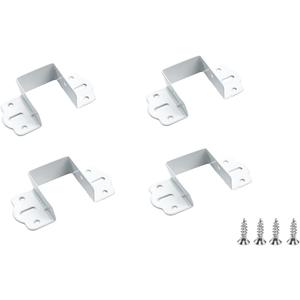 4pcs Hanging Wooden Square, Corner Metal, Hanging Corner Thickened Furniture Hardware Accessories Horizontal White(L)
