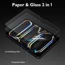 Esanik [2+2 Pack Like Paper Glass Screen Protector for iPad Pro 11 Inch M5/M4 (2025/2024) with Camera Lens Protector & Alignment Frame, 9H Tempered Glass Papered Film for Drawing Writing