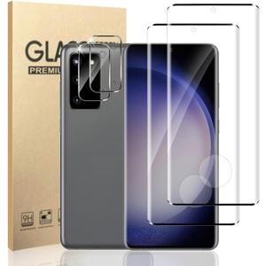 SURFCUZ 2+2 Pack For Galaxy S20 Plus Screen Protector + Camera Lens Protector,9H Hardness,HD Clear,Full Coverage,Case Friendly,Easy Installation,Bubble Free,For Samsung Galaxy S20 Plus -6.7 Inch