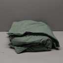 ATsense Duvet Cover Queen Size, 100% Washed Cotton, Linen Feel, Malachite Green Comforter Cover, 3 Pieces Bedding Set, Soft and Breathable, Premium Luxury Hotel Style, Farmhouse Style