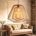 Boho Pendant Light 20" Rustic Farmhouse Chandelier Adjustable Hanging Light