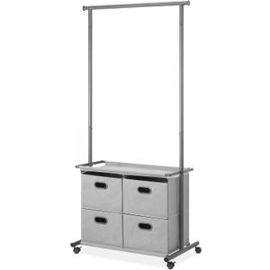 Whitmor Rolling Closet Organizer with Drawers - Grey (20"L x 32.88"W x 70.25"H)