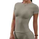 JNINTH Womens Two Piece Lounge Sets Clothing Running sportswear yoga quick drying fitness Going Out Gym Outfits (Medium, Gray Coffee)