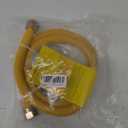 Roastove 48" Flexible Yellow Coated Gas Line Connector Kit for Stove, Dryer, Gas Water Heater, Furnace,5/8 in. OD(1/2 in. ID Flexible Gas Line with Connector 1/2" FIP &1/2"MIP & 3/4"MIP Fitting