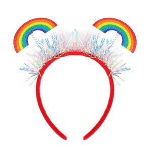 3 x Gay Pride Rainbow Hairband Sparkle Tassel Head Bopper Hair Decorations Colorful Hoop for Women Girls Kids Pride Parades Festival Headdress Accessories 1PCS