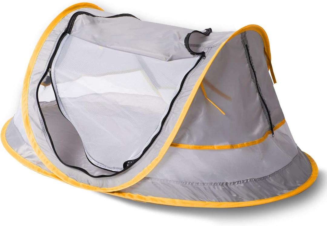 Baby Beach Pop Up Tent - UPF 50+ Sun Shade with Mosquito Net, Sun Shelter for Girls Boys, Beach Umbrella for Infant (Orange) Baby Beach Pop Up Tent - UPF 50+ Sun Shade with Mosquito Net, Sun Shelter for Girls Boys, Beach Umbrella for Infant (Orange)