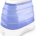 Crane Collapsible Cool Mist Humidifier for Bedroom and Office, 1 Gallon Portable Humidifier for Travel and Easy Storage, Blue and White