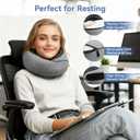 Neck Pillow Airplane, Travel Pillows for Airplanes, Memory Foam Adjustable Portable Neck Pillow for Traveling, Car Rides, and Home Use (Gray)