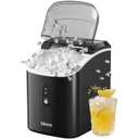Silonn Nugget Ice Maker Countertop - 33lbs/24H, Pebble Ice Maker Machine with Self-Cleaning Function, Ice Makers for Home Kitchen Office