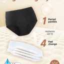 2 x Period Underwear for Women Heavy Flow 60ml - High Waist Long Staple Combed Cotton Leak Proof Menstrual Panties 3 Pack (Black, S)