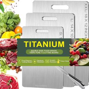 Katuchef Titanium Cutting Board for Kitchen, Pure Katu chef Titanium Cutting Boards, Double Sided Non Toxic Chopping Board for Cutting Meat, Vegetable Fruit, Easy to Clean, S+L+XXL
