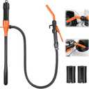 Electric Fuel Transfer Pump 2.8 GPM, Portable Battery Powered Hand Fuel Pump with Adjustable for Vehicles, Boats, Lawn Equipment, Emergency & Home Use - Orange Red