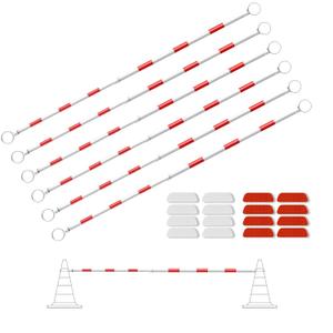 6 Pack Retractable Cone Bar - Extendable Traffic Safety Cone Bar (Cones Not Included), 3.8 to 6.6 FT Adjustable for Construction, Parking & Road Safety, Lightweight & Durable