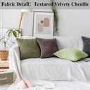 Home Brilliant Pillow Covers 26 x 26 Large Chenille Velvet Decorative European Pillow Cases for Patio Decor, 66x66cm (26inch) Set of 2, Apple Green