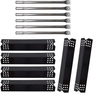 Replacement Parts for Nexgrill 720-0896B 720-0896C 720-0882A Grills, 6 Pack Stainless Steel Burner Tubes, Heat Plate Shields Flame Tamers Replacement for Nexgrill 720-0896, 720-0896C Gas Grills (Black)