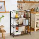 Crofy No Assembly Folding Bookshelf for Living Room, 3 Tier Black Collapsible Book Shelf for Home Office, Portable Bookcase Storage Organizer, 3 Tier Wider