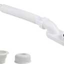 Flexible Bathtub Drain Pipe, Upgraded No-leak Low Profile 1 1/2 P Flat Drainage Pipe Kit, Flat P Trap Freestanding Tub Drain Flex-Drain for Bath