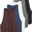 Ullnoy Workout Tank Tops for Women Running Muscle Tanks Sleeveless Loose Fit Gym Yoga Sport Shirts 3-5 Pack (Large, 5pack-black/Dark Gray/White/Navy/Wine)