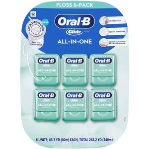 Oral-B Glide All-In-One Dental Floss, Mint, 6 Count Oral-B Glide All-In-One Dental Floss, Mint, 6 Count