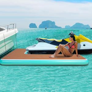 L-Shaped Inflatable Jet Ski Dock, Inflatable Boat Bumper Fender for Docking, Great for Jet Ski, Yachts, Fishing Pontoon Boat (Right)