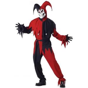 California Costumes Men's Adult- Red Evil Jester Costume Large
