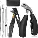 Toenail Clippers for Seniors Thick Toenails, Angled Head Toe Nail Clippers Adult Thick Nails, Wide Jaw Opening with Catcher, Long Handle Nail Cutter Professional Pedicure Tool for Men Women