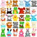 32 Pack Mini Animal Plush Toy Party Favors, Small Plush Stuffed Animals for Birthday, Theme Party, Easter Basket Stuffers Fillers, Christmas, Classroom Prize, Kids Valentine Gift