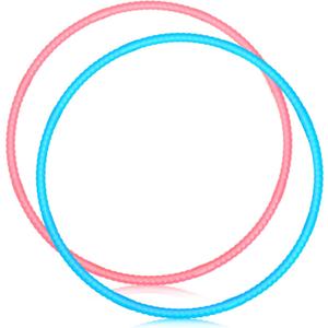 Soulchen 2 Pcs Toy Hoop Exercise Hoop Detachable Adjustable Plastic Hoops Playground Equipment for School Colored Hoops Circles Exercise Ring for Teens Dog Agility Equipment (Pink and Blue)