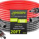 Solar Extension Cable 20Ft 10AWG, Solar Wire with Tool-Free Solar Connectors, Waterproof Solar Panel Extension Cable 6mm, PV Cable 10Gauge for Home Boat RV Solar Panels(20ft)