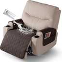 VANSOFY Recliner Chair Covers 100% Waterproof Seat Cover with Arm Reclining Cover Non-Slip Recliner Chair Covers Furniture Protector Washable Slipcover with Pocket for Pets, Dogs(Chocolate, 28")