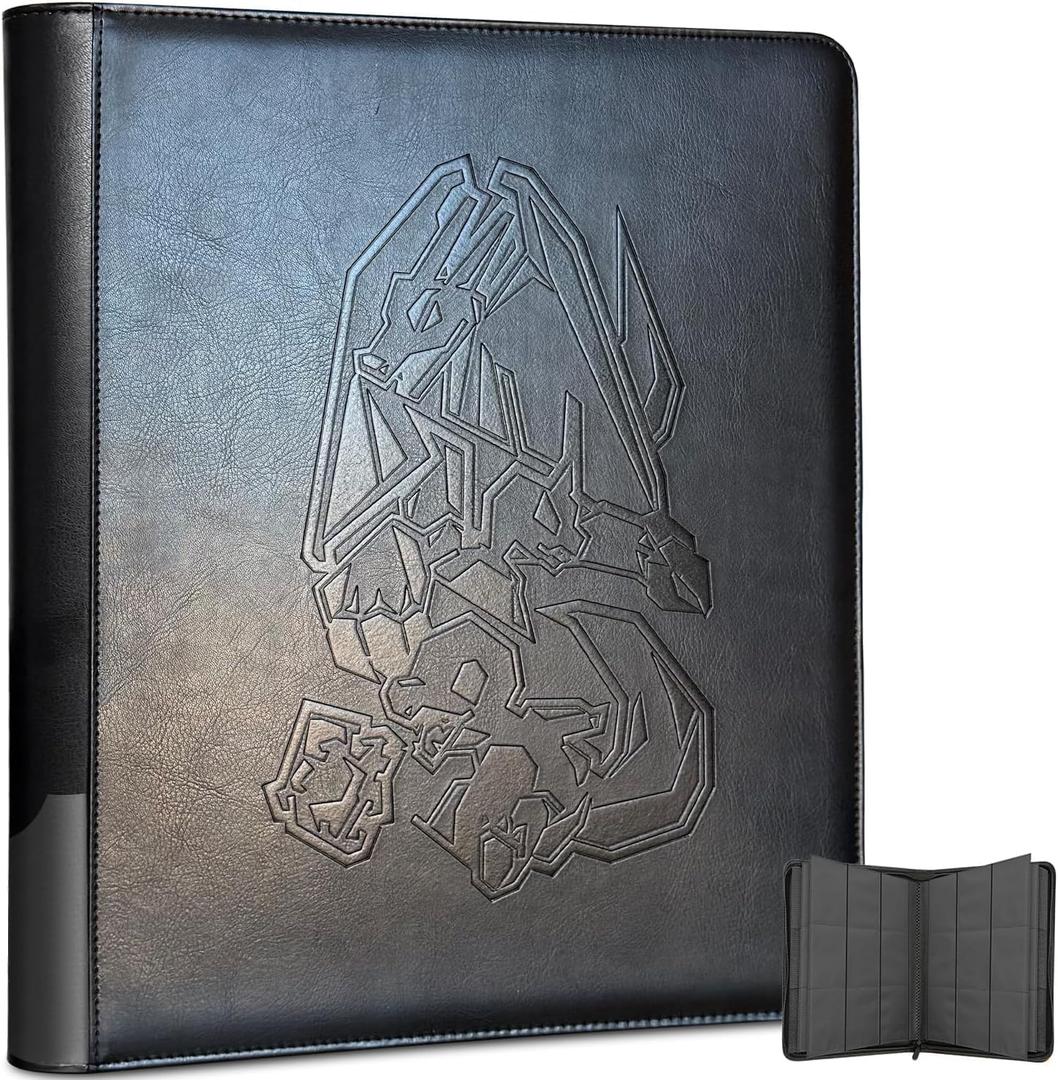 Toploader Card Binder, Oversized 9 Pocket 252 Top loaders Holder with Side-Loading Sleeves for Trading Cards in 3" x 4" Toploader