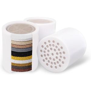 20-Stage Shower Filter Replacement Cartridge, Universal Fit for Most Filtered Shower Head - High Flow Multi-Stage Water Softener for Hard Water, Chlorine & Impurities Removal