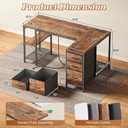 PRAISUN 47.2'' L Shaped Office Desk with Power Outlets and 3 Drawers