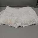 SHENHE Women's Y2K Lace Mini Skirt with Shorts A Line Hight Waisted Ruffle Skirt Skort Medium