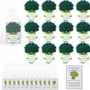 Shappy 12 Set Positive Broccoli Crochet Emotional Support Back to School Pickle Gift Cute Knitted Broccoli Doll Toy with Encourage Card Inspirational Gifts for Birthday Party Student Teacher Staff