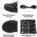 NORTIV 8 Men's Waterproof Hiking Shoes Leather Low-Top Hiking Shoes for Outdoor Trailing Trekking Camping Walking,Size 10