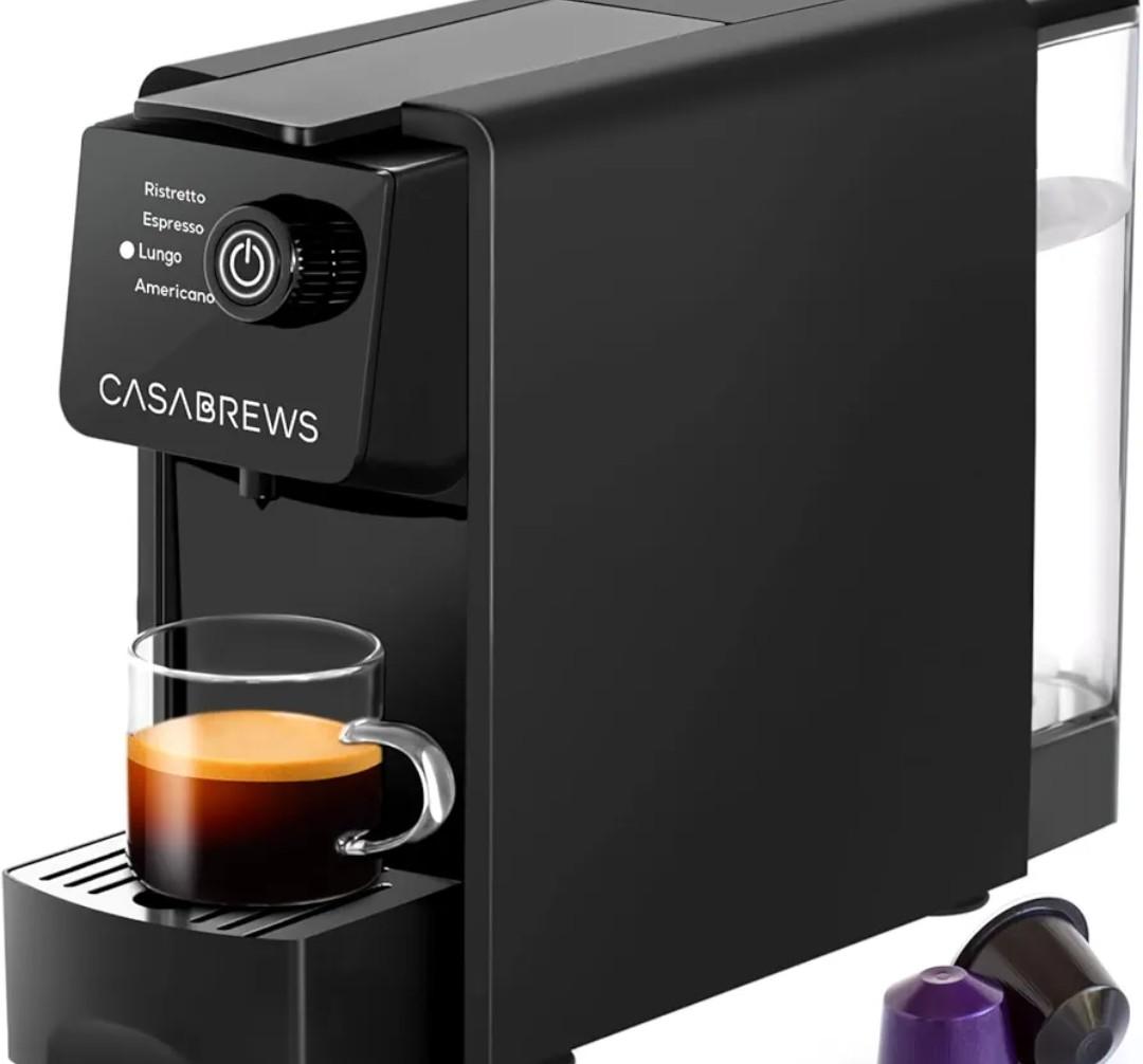 CASABREWS Espresso Machine for Nespresso Original Pods, 20 Bar Coffee Machine with 4 Brewing Modes and 21 oz Removable Water Tank, Compact Capsule Coffee Maker for Home or Office, Ideal Gifts for Mom