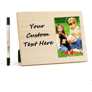 Personalized Baby Picture Frame-Ideal Memorial Gift for Baby Friend Couple Family Dog Cat Pet Keepsake Photo Frame, Wood Picture Frame for All 4x6 Photos with Blank Space and Acrylic Cover