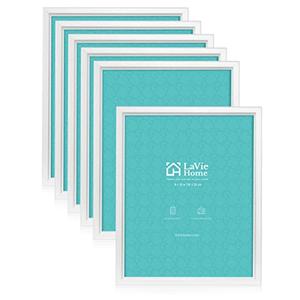 LaVie Home 8x10 Picture Frames (6 Pack, White) Simple Designed Photo Frame with High Definition Glass for Wall Mount & Table Top Display, Set of 6 Classic Collection