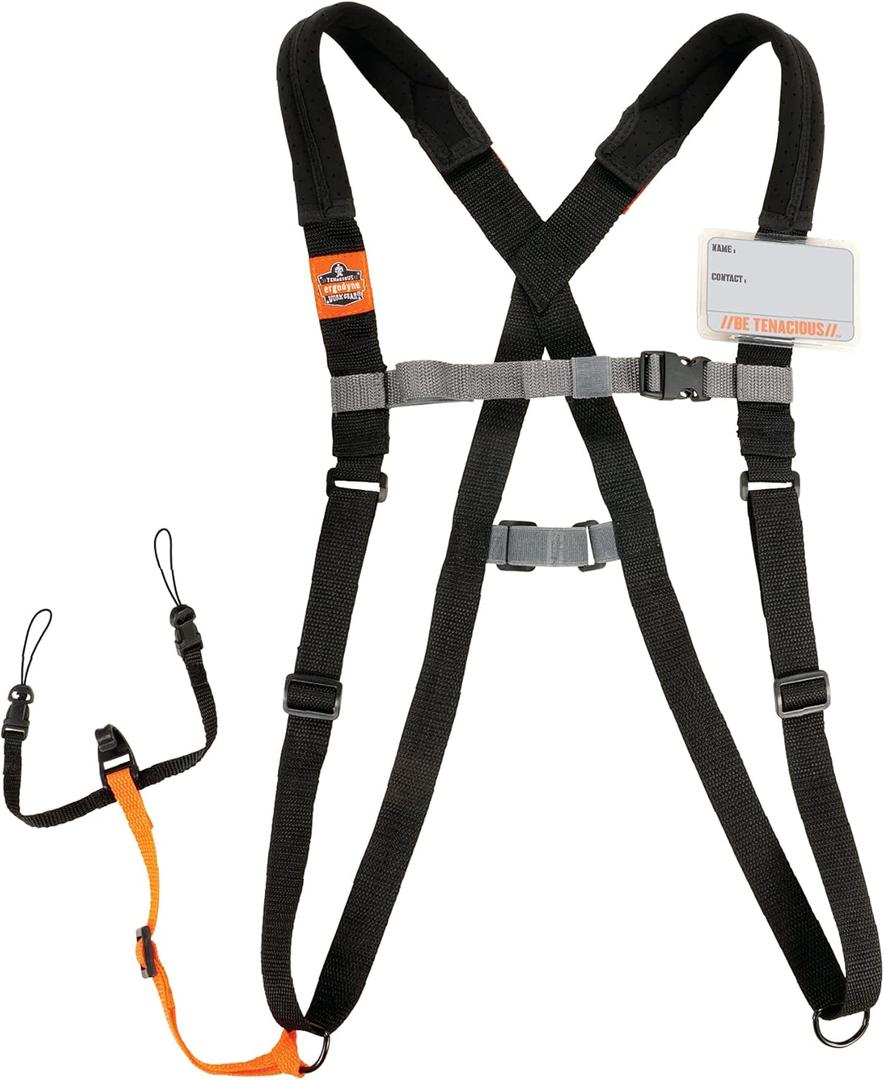 Ergodyne Squids 3138 Barcode Scanner Padded Harness, Tethering Lanyard for Bar Code Scanners, Breakaway Design Large