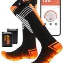 Heated Socks - 6000mAh Rechargeable Heated Socks for Men Women - Up to 10 Hours - APP-Controlled Electric Socks - 4 Heating Settings - Washable Winter Foot Warmer Socks