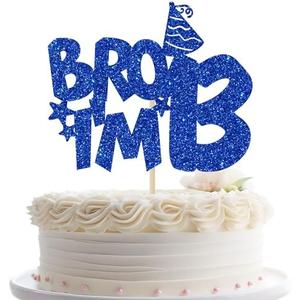 Jenrtvis Bro I'm 13 Cake Topper, 13th Birthday Cake Picks, Officially Teenager Cake Topper, Thirteen Years Old Birthday Party Decorations, Cheers to 13 Years Blue Glitter 2 Pack