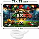 Mexico Soccer Watch Party Decorations Backdrop 71 x 43 Inch, Lets GO Mexico Soccer Party Decorations Banner, Fan Tournament Decor for Birthday, Viewing Event and Sports Theme Celebration Supplies