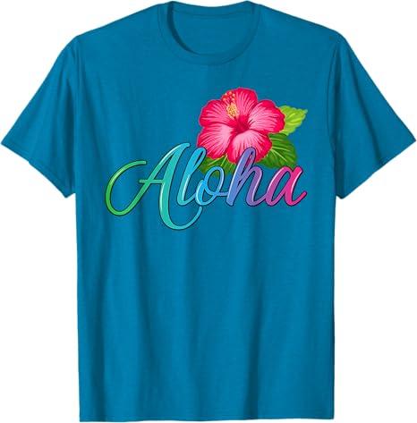 Aloha Hawaii Beach Hawaiian Island Flower Luau Party Vintage Men Women Girls Kids T-Shirt, Size 3XL