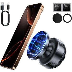 Magnetic Phone Holder, 360Rotation Car Phone Mount, Electric Vacuum Strong Magnet for Any Smooth Surface Kitchen Mirror Gym,Cell Phone Holder Compatible with iPhone Android ( Not charging phone)